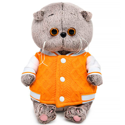 Мягкая игрушка Кот Басик Baby в бомбере на кнопках Budi Basa BB-154 1